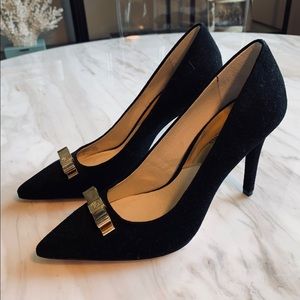 Michael Kors Black Suede Heel with Bow Detail